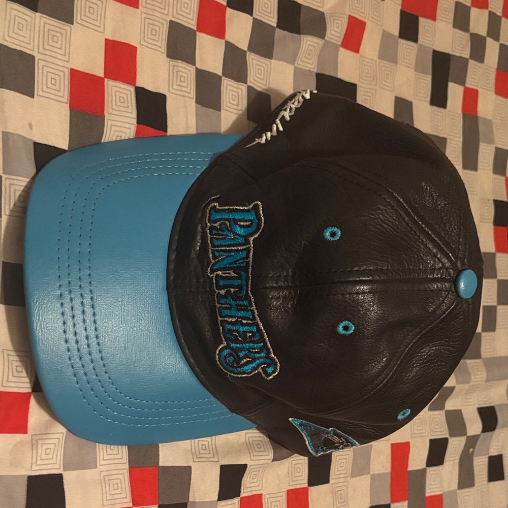 Vintage leather Carolina panthers hat